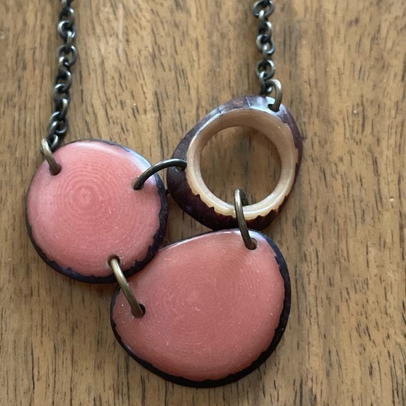 Tagua Nut Jewelry Set Bohemian nouveau vintage OOAK ring size 4 - Picture 2 of 9